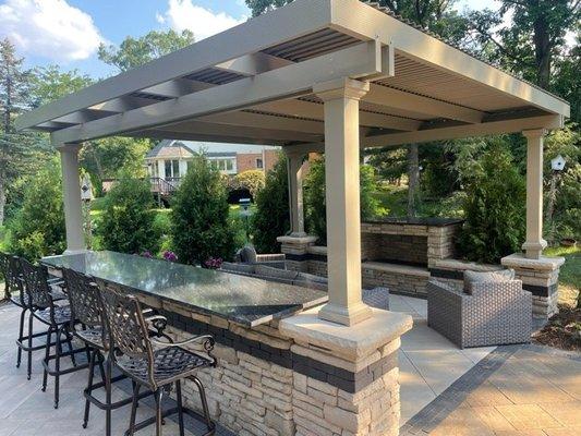 Contemporary operating pergola!