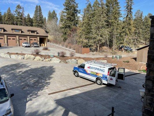 Dayspring Restoration vehicle parked out front