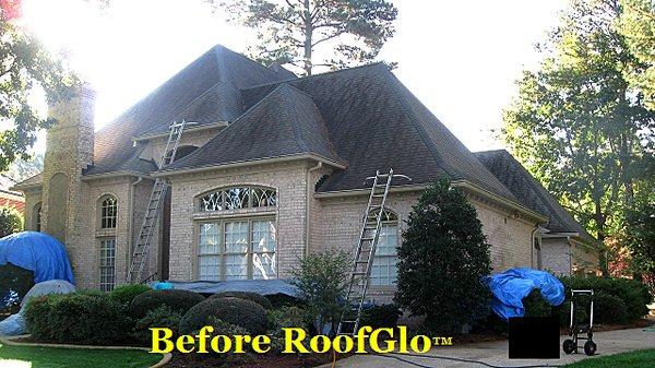 Before RoofGlo™ Zero Pressure Roof cleaning Treatment