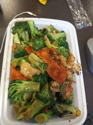 Chicken and broccoli lunch