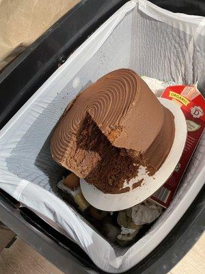 Cake in the trash