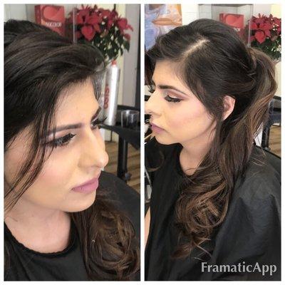 Prom makeup and hairstyle