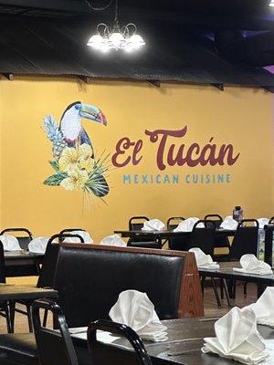 El Tucan logo on wall.