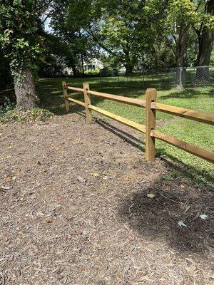 Finished installation out my split rail fence