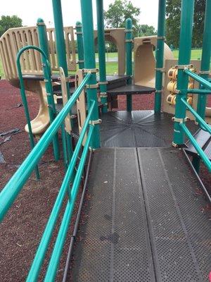 Handicapped playground stops being wheel chair accessible halfway up.