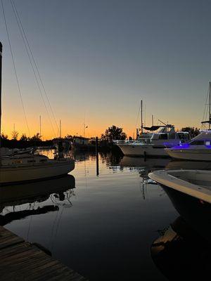 Sunset over marina