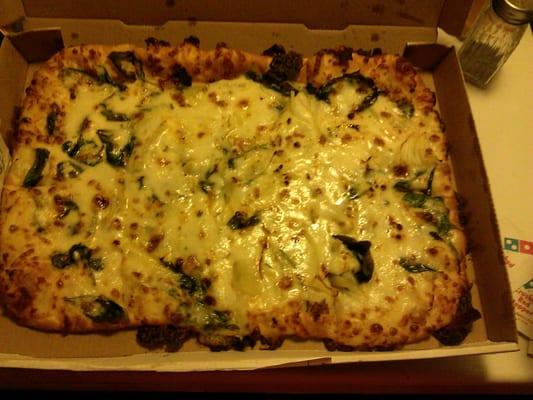 I ordered a Feta Cheese, Spinach Artisan Pizza - This was what they made and it was horrible.