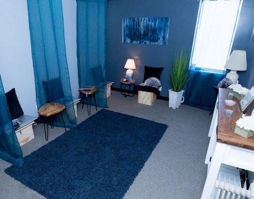 The Sacred Portal Therapy Treatment Room- This is a V-Steam service also referred to as Yoni Steam or Sitz bath.