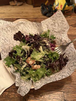 Caesar salad with extra whipped ricotta - DELICIOUS.