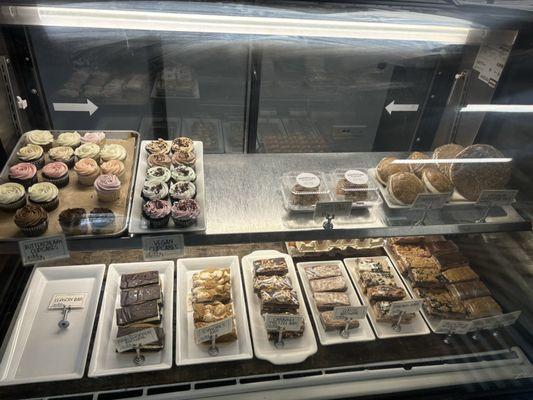 Showcase of cupcakes, whoopie pies and bars