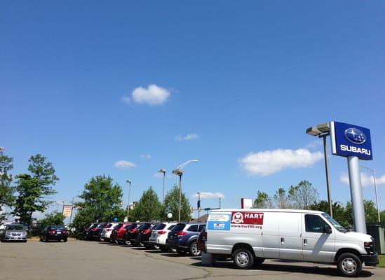 Homeless Animals Rescue Team Van at the Brown's Manassas Subaru Adopt with Love Event in May 2013