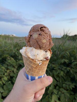 Chocolate Peanut Butter Cookie Dough and Vanilla Bean Supreme