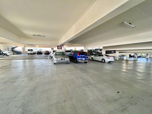 Clean parking structure with plenty of open spaces.