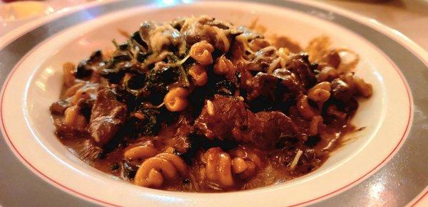 Pasta with Beef Tenderloin Tips