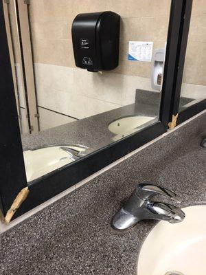 Women's bathroom mirrors need replacing