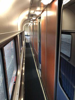 Hallway in the sleeper car