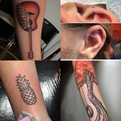 Tattoos by James, Courtney and Connor. Piercing by Kyle