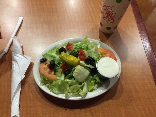 Tossed salad with ranch.