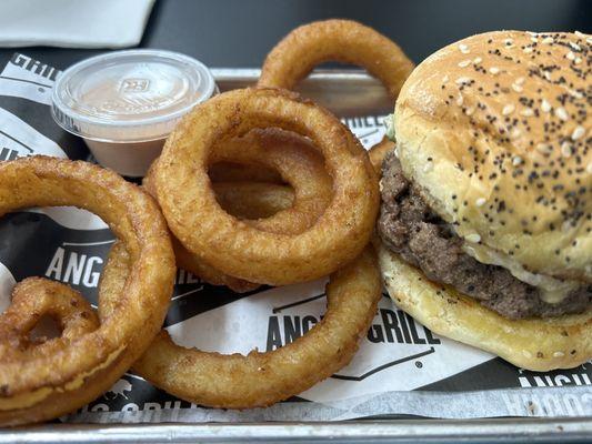 Jalapeño popper burger & rings