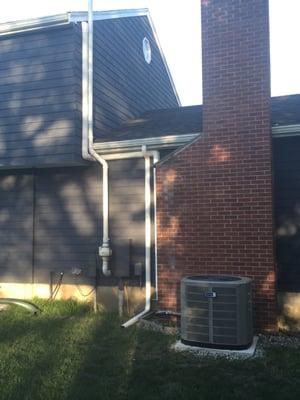 Tell me that isn't a beautiful installation! They followed the existing radon ran and gutter and were able to make this look so clean!