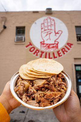 Carnitas and tortillas