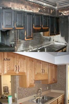 Before and After- Kitchen Fire