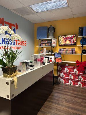 Our front office and wellness shop.