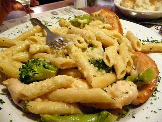 Chicken and broccoli penne.  Very cheesy!