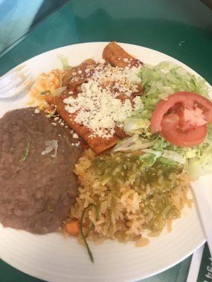 Cheese enchilada plate