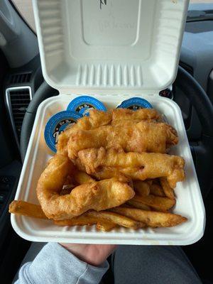 Fish and chips with an extra order of fish