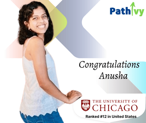 We are thrilled to announce that Anusha has been accepted to the University of Chicago!