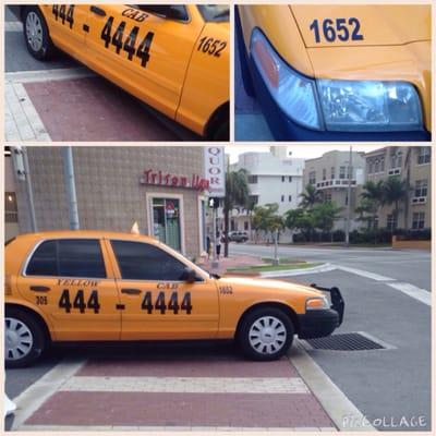 always Yellow cab no respect for pedestrians in Miami Beach