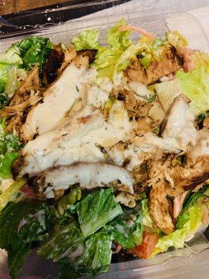 Grilled chicken salad with cilantro ranch