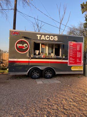 Tonight's dinner. Veggie taco and brisket taco