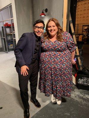 On set with Chrissy Metz in my perfectly fitted blazer and trousers. Karen is so talented!