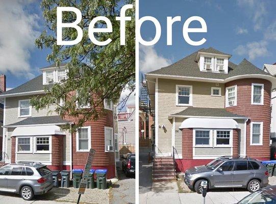 Before pics of 3 unit building before it was converted to 5 units with 2 townhouses