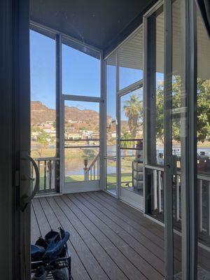 Inside the new screened patio