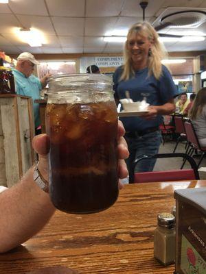 Chilled mason jars for the drinks!