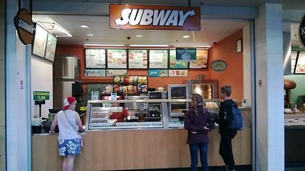 Typical food court setup Subway at Seattle Center.