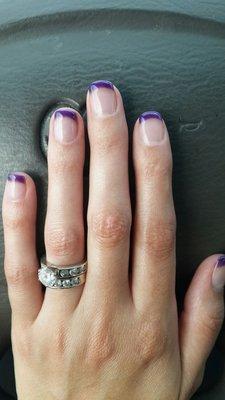 Shellac with purple tips