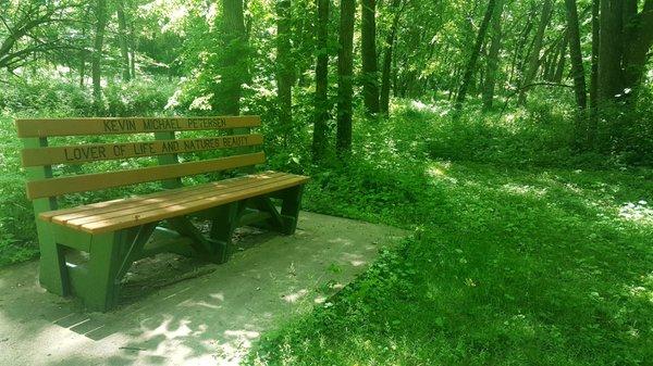 One of many trailside benches (this was the nicest).