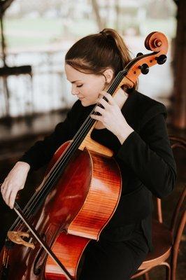 Cellist at Pecan Springs Ranch Diana Ascarrunz Photography