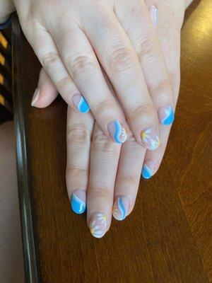 The nail design done for me at Krystal nails