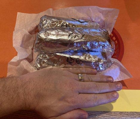 Tacos as big as my hand