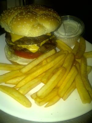 Double Cheese Burger and Fries - $6.45