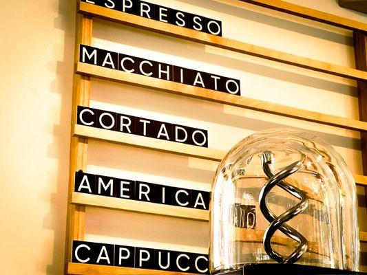 Complete selection of espresso-based beverages