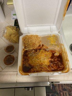 Cheese Enchiladas combo plate