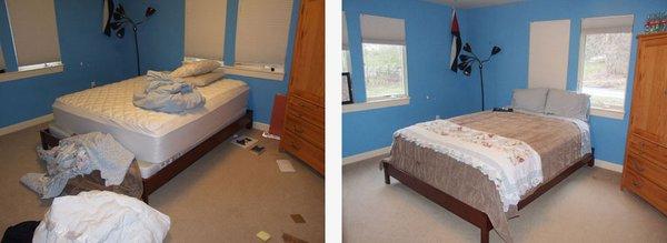 Before and after bedroom