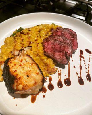 Moroccan Rubbed Sea Bass & Tasmania Tenderloin