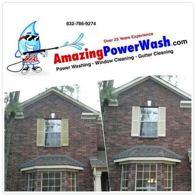 The Pressure Washing on this house in The Woodlands TX came out great.  I power washed the house, driveway,  and did a very l...